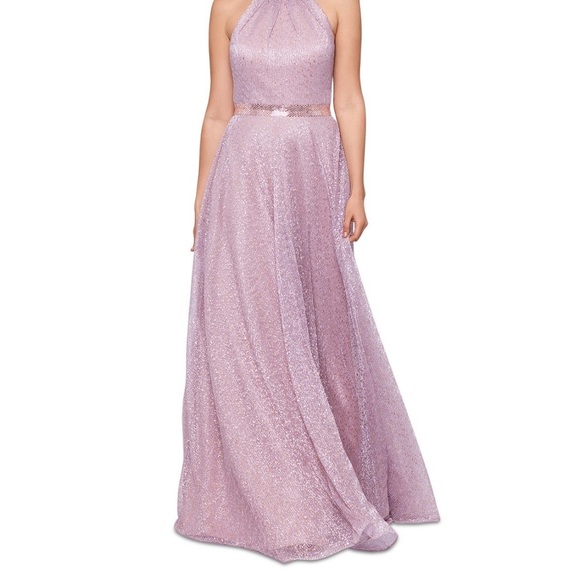 BETSY and Adam Metallic Pink and Gold Formal Prom Gown Dress *has pockets* - Picture 8 of 16